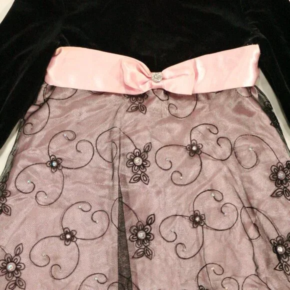 AMY BYER Rhinestone Lace Layered Skirt A-Line Dress Sz 6X - Picture 4 of 8